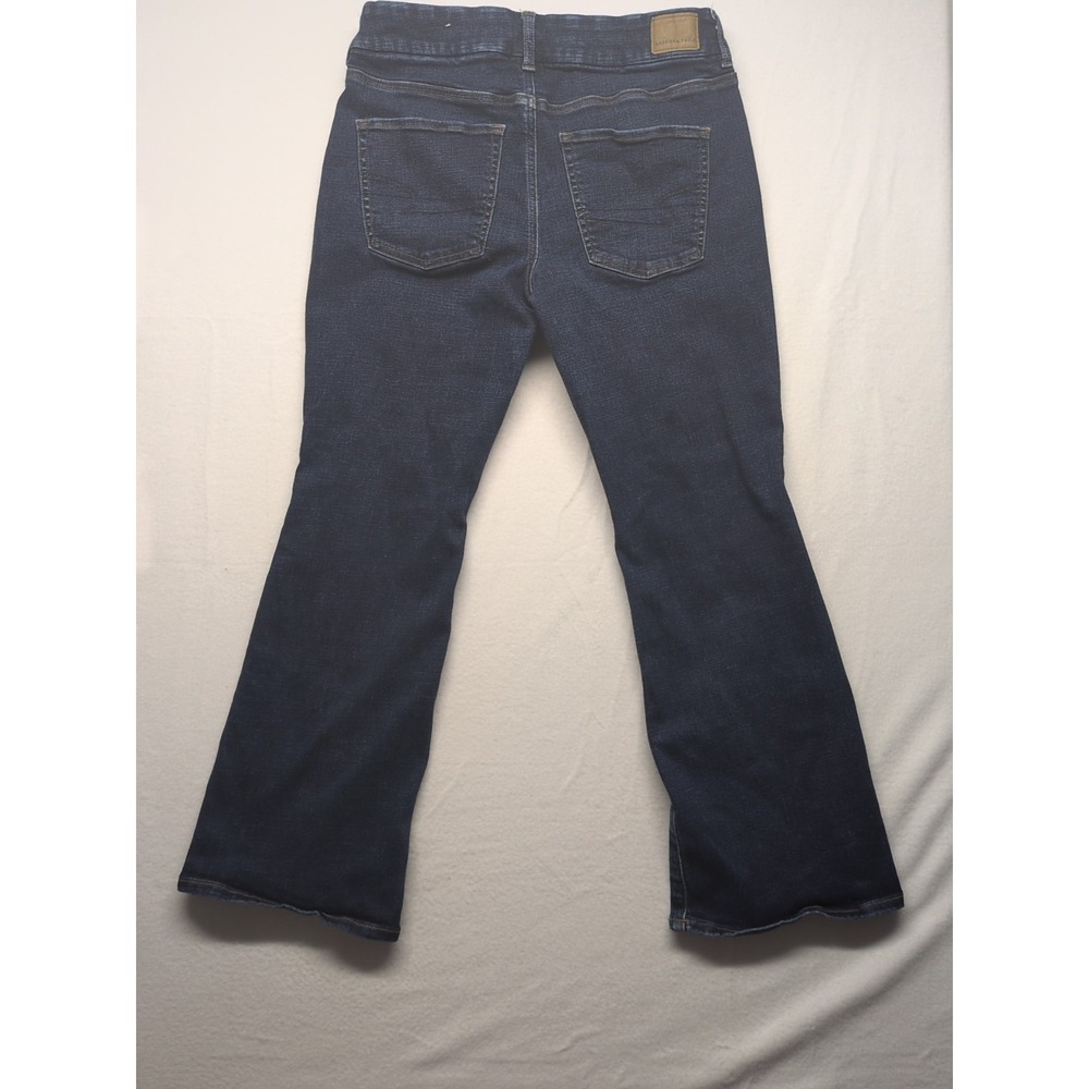 American Eagle Curvy Kick Boot Jeans Womens 12 Short Blue Medium Wash Stretch - Picture 13 of 13